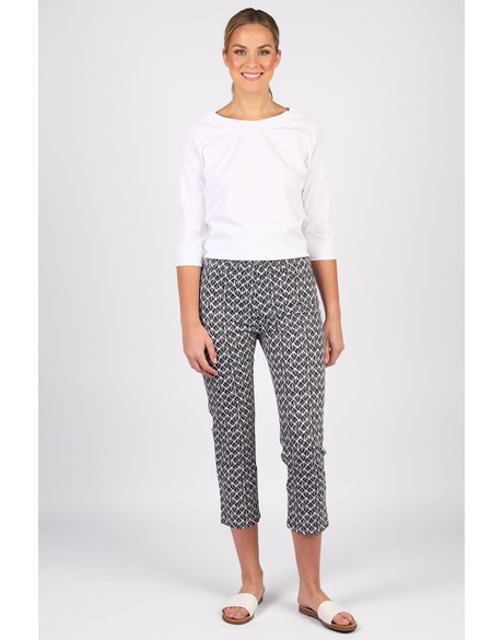 Printed Slim Leg 7 8 Length Lightweight Pull On