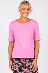 Boat Neck Top with Cuffed Sleeve