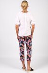 Plain V Neck Top with Floaty Sleeve (White Check)
