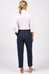 Relaxed Leg Ankle Grazer Pant with Contrast Trim and Stitching 