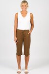 Below Knee Slim Leg Elastic Waist Pant