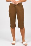 Below Knee Slim Leg Elastic Waist Pant