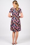 Printed Lightweight Fitted Dress with Short Sleeve