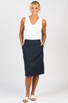 Flat Front Pull On Skirt