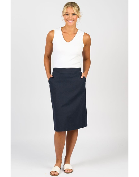 Flat Front Pull On Skirt