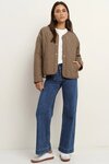 Apex Mocha Collarless Puffer Jacket