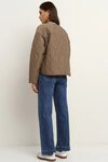 Apex Mocha Collarless Puffer Jacket