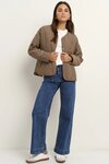 Apex Mocha Collarless Puffer Jacket