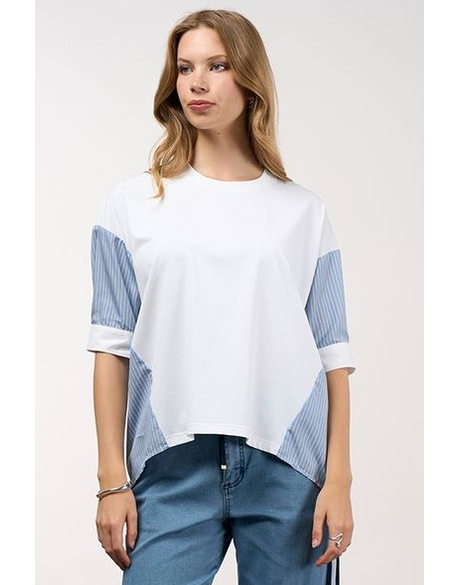 Mixed Media Stripe Top