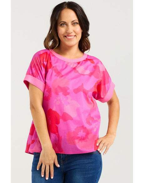 Olivia Top (Fuchsia Burst)