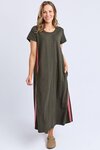Recovery Dress (Dark Khaki and Coral)