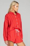 Defiant Shirt (Red with White Pinstripe)