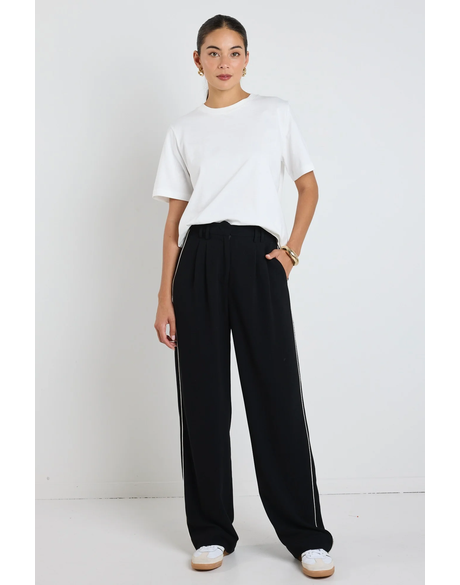Collective Black Piped Trim Pants