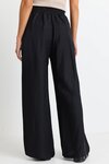 Guardian Black Linen Viscose Elastic Back Pants