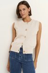 Trait Ivory Crewneck Knitted Vest Top