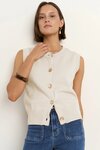 Trait Ivory Crewneck Knitted Vest Top