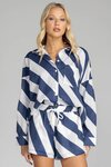 Defiant Shirt (Navy/White Diagonal Stripe)