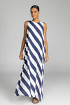 Finally Here Dress (Navy and White Diagonal Stripe)