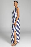 Finally Here Dress (Navy and White Diagonal Stripe)