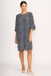 Dress - Shift, Fluted Sleeve (Midnight Stars)