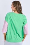 Mazie Colour Block Sweat (Dusk Blue and Spring Green)