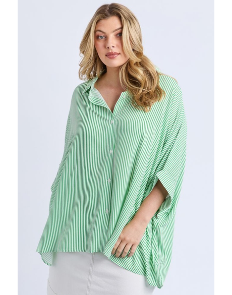 Luna Shirt (Spring Green/Marshmallow Stripe)