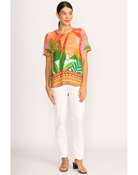 Pleat Back and Contrast Top