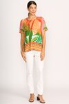Pleat Back and Contrast Top