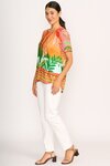 Pleat Back and Contrast Top