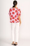 Ruffles, Scoop Hem Top (Vibrant Floral)