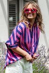 Palermo Stripe Shirt (Printed Stripe Blue and Pink)