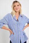 You Got This Blue Stripe Cotton Oversized Shirt