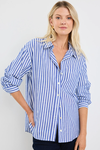 You Got This Blue Stripe Cotton Oversized Shirt