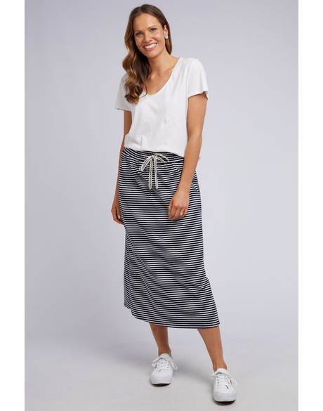 Travel Skirt (Navy and White Stripe)