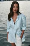 You Got This Green Wide Stripe Oversized Boyfriend Shirt