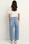 Campus Light Blue Tie Waist Barrel Jeans