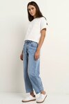 Campus Light Blue Tie Waist Barrel Jeans