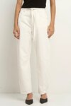 Campus Ecru Tie Waist Barrel Jeans