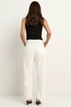 Campus Ecru Tie Waist Barrel Jeans