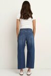 Campus Deep Blue Tie Waist Barrel Jeans