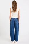 Campus Deep Blue Tie Waist Barrel Jeans