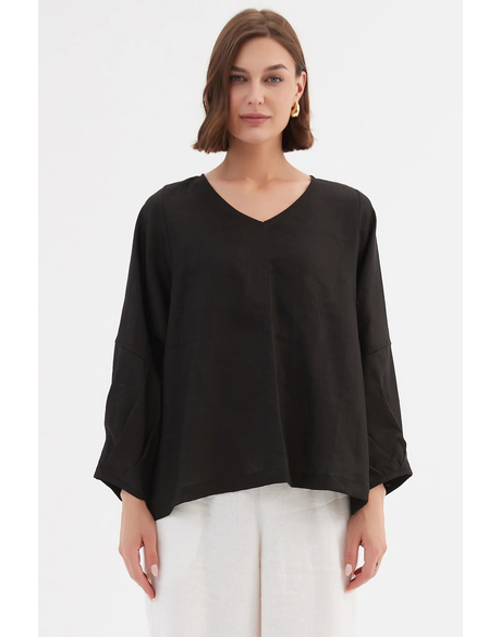 Bishop Long Sleeve Linen Top