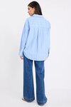 You Got This Mid Blue White Stripe Oversized Boyfriend Shirt