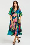 Olivia Dress (Midnight Fern)
