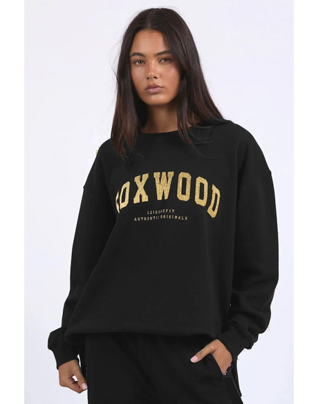 Metallic Interval Crew (Black w Gold)