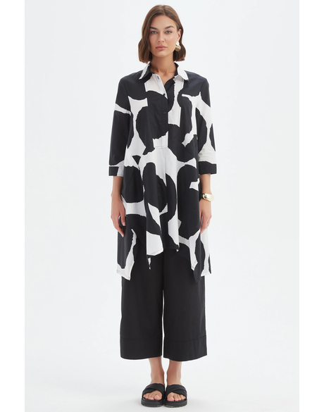 Handkerchief Hem Print Shirt