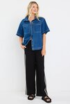 Crucial Storm Blue Denim Short Sleeve Shacket