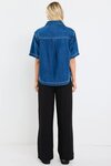 Crucial Storm Blue Denim Short Sleeve Shacket