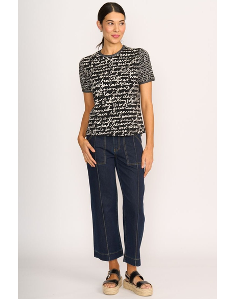 T-Shirt - Contrast Rib (Black/Ecru)