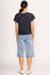 T-Shirt - Broderie Sleeve (Navy)